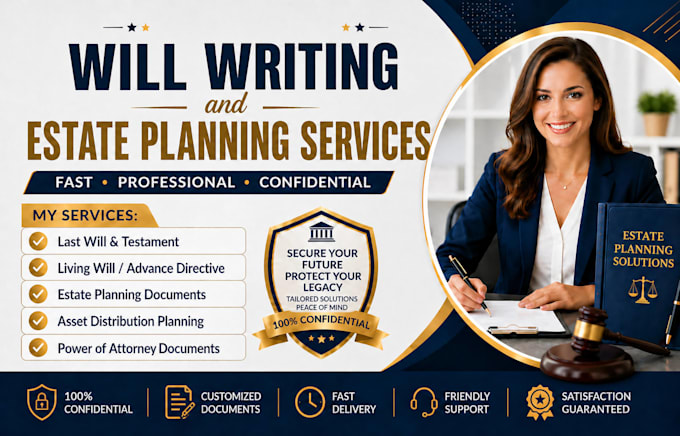 create a legally binding will, living will and estate plan fast