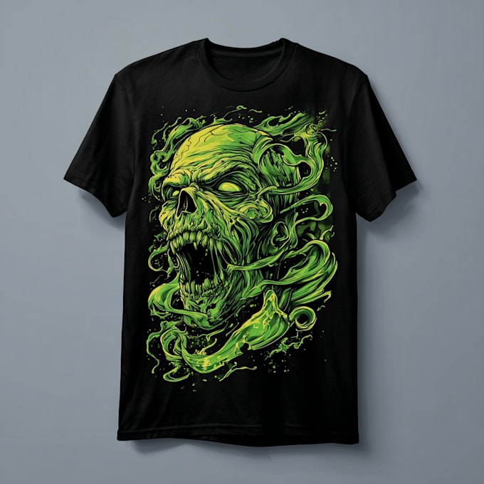 create t shirt illustration horror theme