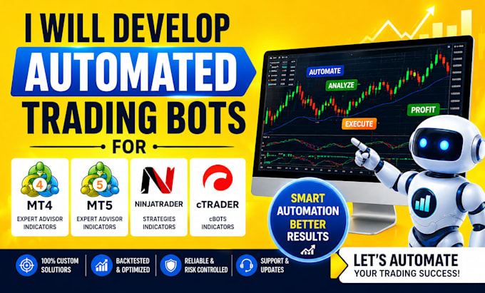 develop automated trading bots for mt4, mt5, ninjatrader, and ctrader