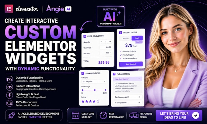 create interactive custom elementor widgets with dynamic functionality angie ai
