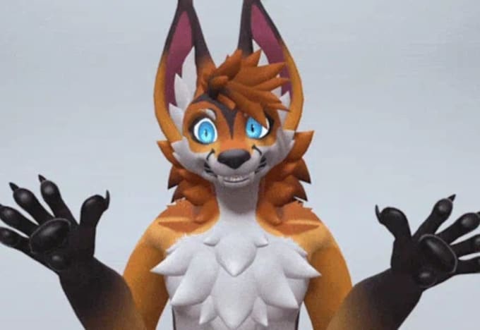 vrchat furry avatar custom 3d model facial feature unity PC quest compatible vrm
