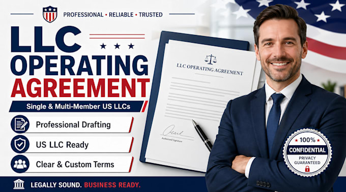 draft a professional llc operating agreement for single or multi member US llcs