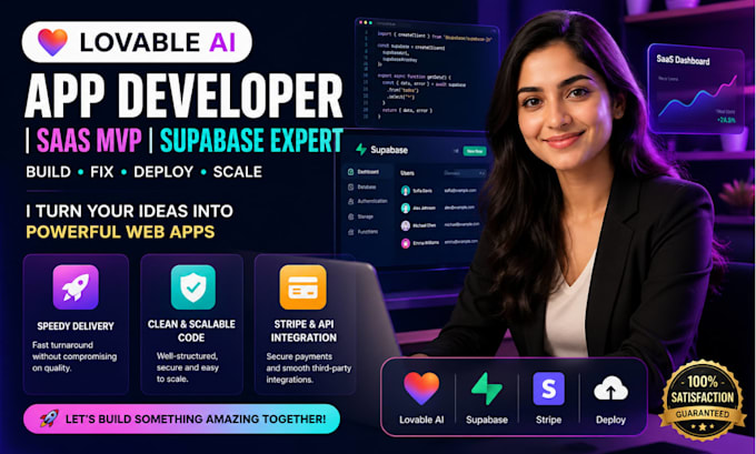 build lovable ai apps, saas mvp, supabase web app or fix bugs