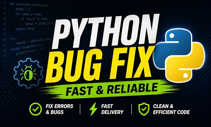 fix bugs and errors in your python code