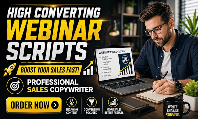 write high converting webinar script sales and presentation script