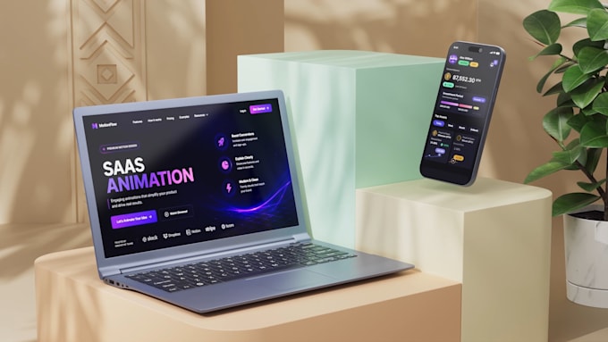 create saas explainer, UI UX animation for app or website
