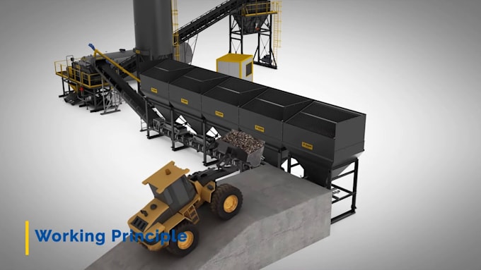 do 3d industrial plant animation road construction machinery engineering process