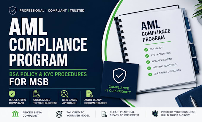write your aml compliance program bsa policy and kyc procedures for msb