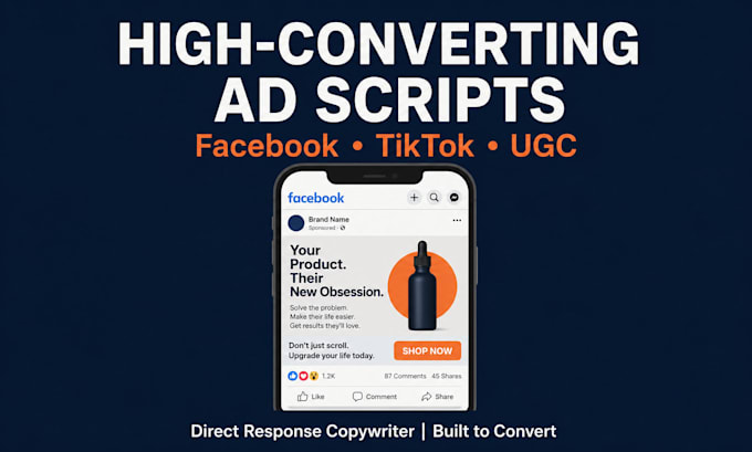 write high converting facebook and tiktok ad scripts for ecommerce