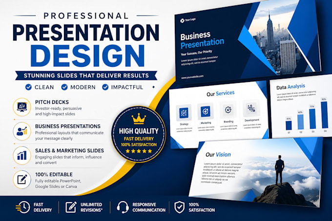 design professional power point, canva presentation, pitch deck slides
