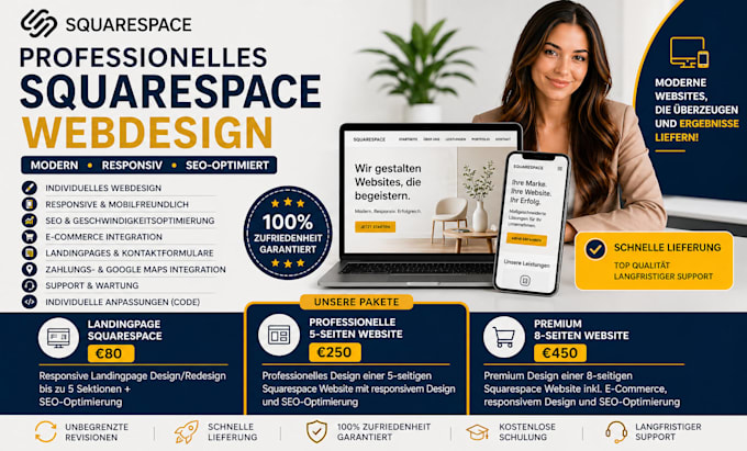 build squarespace website design or redesign squarespace website development