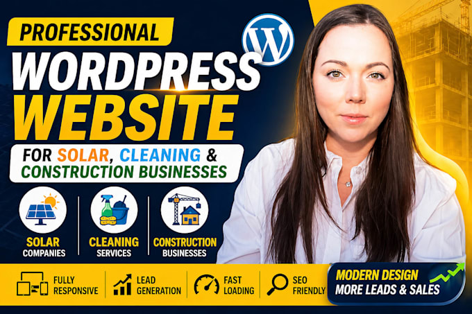 create professional wordpress website for solar cleaning construction business