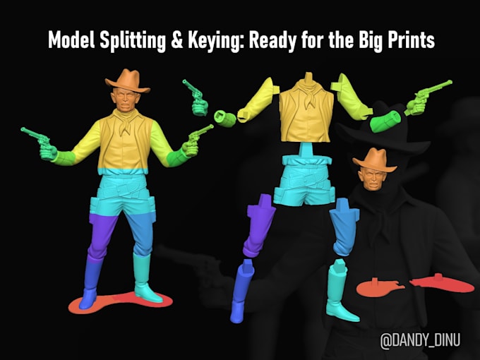 split or slice your 3d model for easy assembly