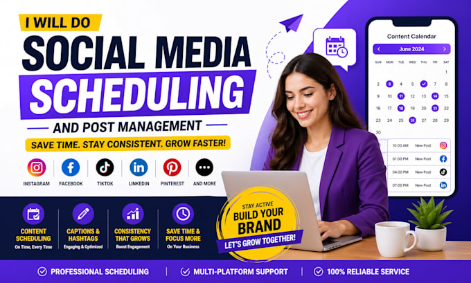 do social media schedule posting via instagram facebook tiktok content planner