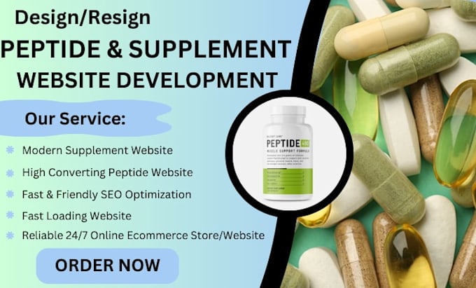 design and redesign peptide website supplement website