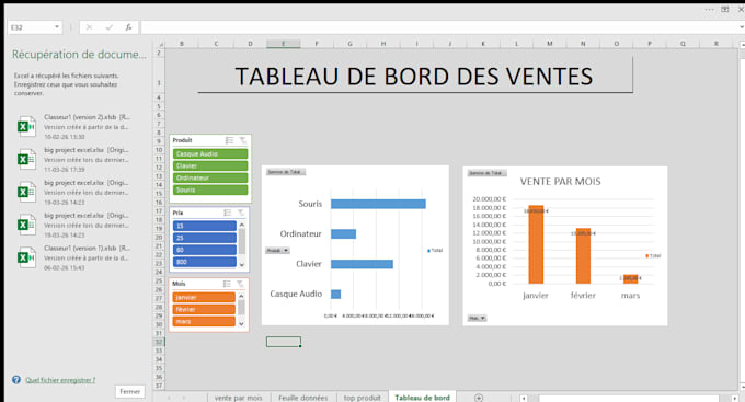 create a professional excel dashboard for your business
