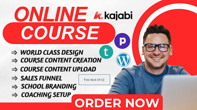 setup create upload online course on teachable skool kajabi thinkific teachable