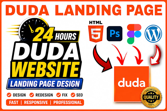 design a responsive duda landing page in 24 hours