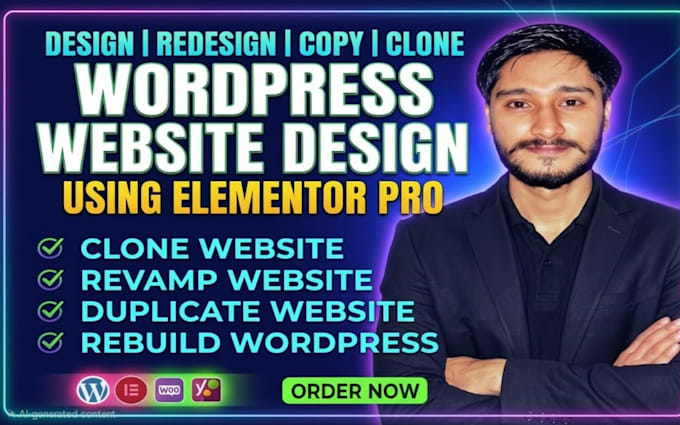 design and redesign, copy clone wordpress website design using elementor pro
