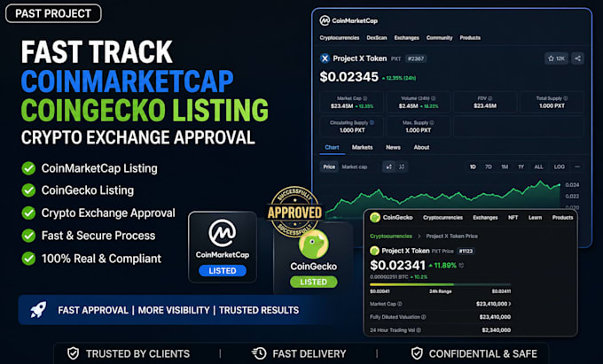fast track coinmarketcap coingecko listing crypto exchange approval