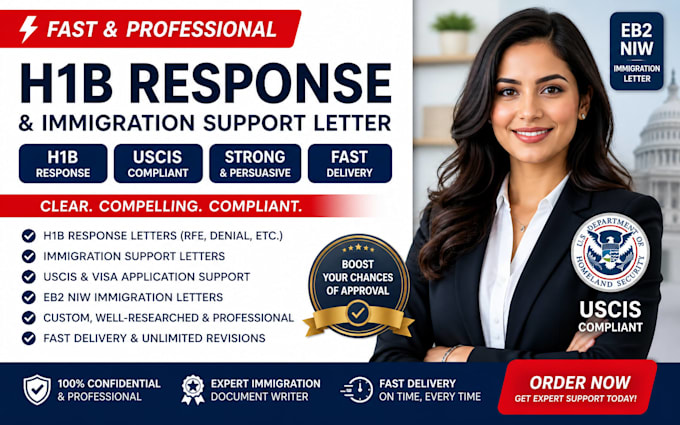 prepare fast h1b response and immigration support letter