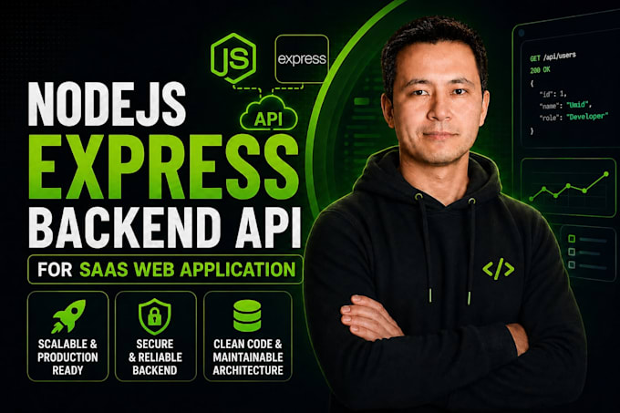 build nodejs express backend API for saas web application