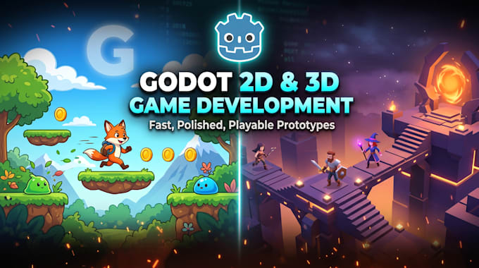 develop 2d godot game development, do godot game prototype for web, mobile pc