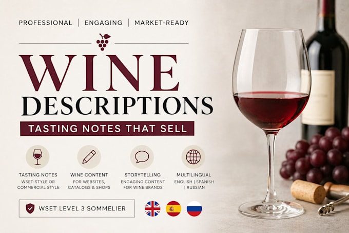 write professional wine descriptions and tasting notes