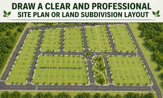 draw a clear and professional site plan or land subdivision layout