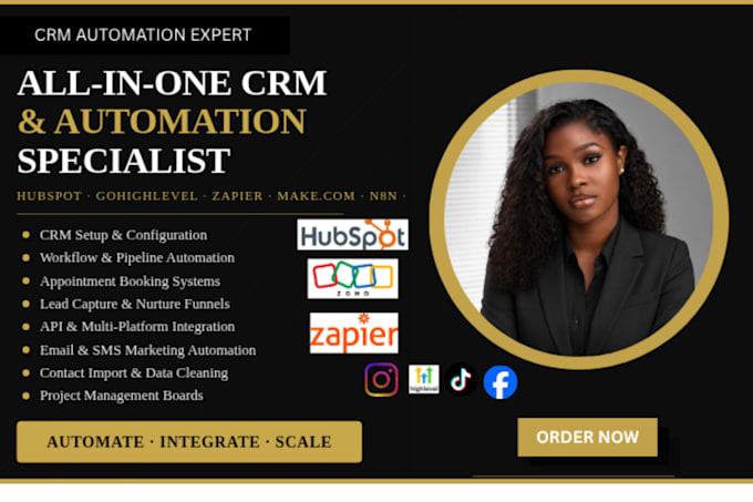 setup instagram ads manychat hubspot calendly makecom workflow automation