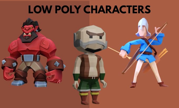 Do 3d character modeling of low poly character, 3d rigging using ...