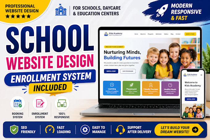 Concevoir un site web pour la garde d'enfants, la crèche, l'école ...