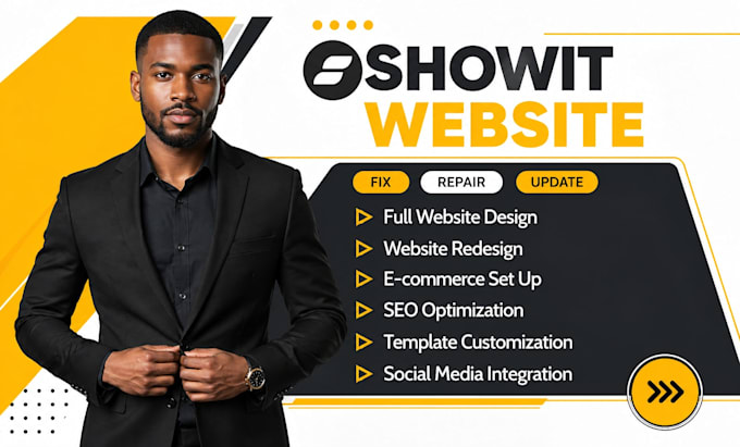 fix repair update showit website showit template customization website redesign
