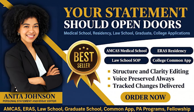 edit medical school personal statement, residency and application essays