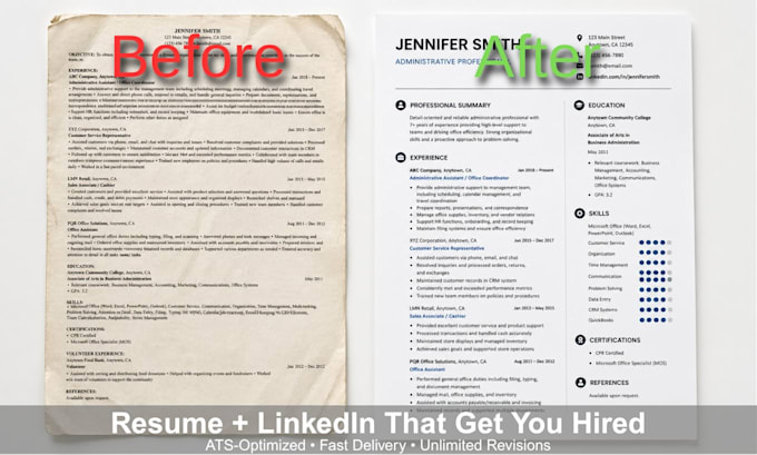 write a professional resume and linkedin profile