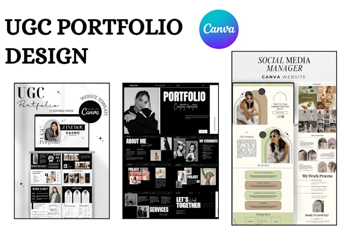 design a ugc portfolio website on canva