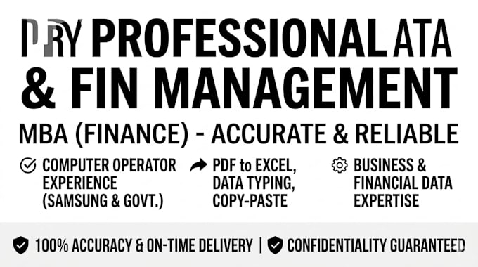 do professional data entry type nd financial data management