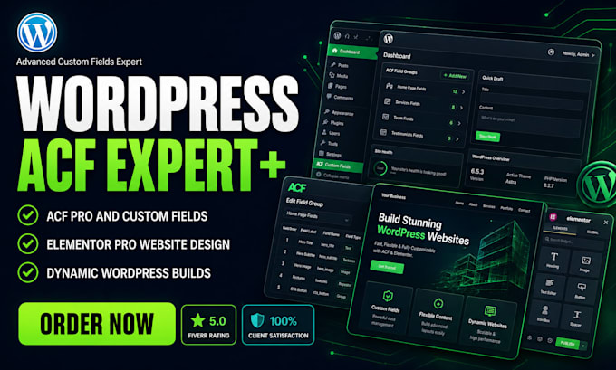 create wordpress website with acf elementor pro acf custom fields acf pro