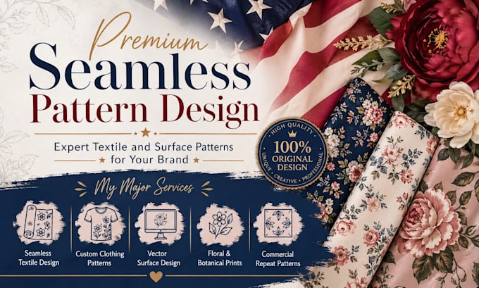 design a seamless pattern for textile design, clothing, and surface design