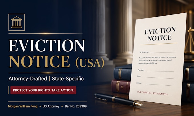 draft a US attorney prepared, state specific eviction notice letter