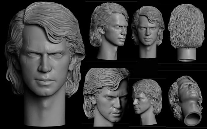 Sculpt realistic 3d head model in zbrush face likeness bust stl for 3d ...