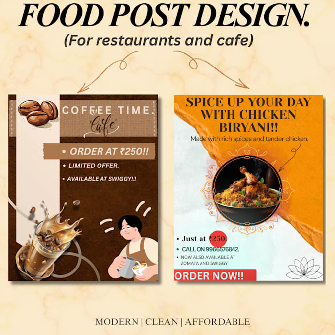 design modern food social media posts