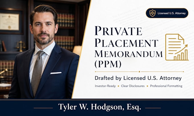 draft a professional ppm private placement memorandum as a US attorney