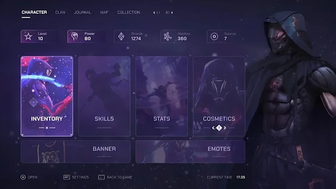 design game UI UX design, hud, menus, and animation for unity