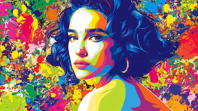 create a face into color vector art portrait