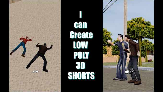 create low poly 3d shorts