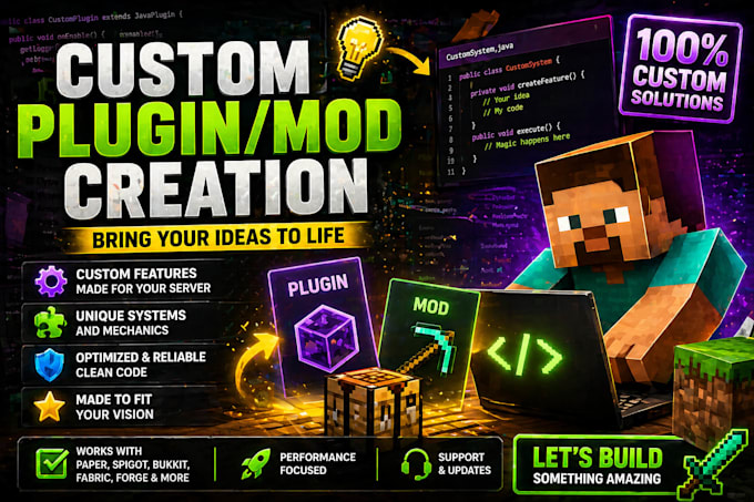 create a minecraft plugins or mods for your server