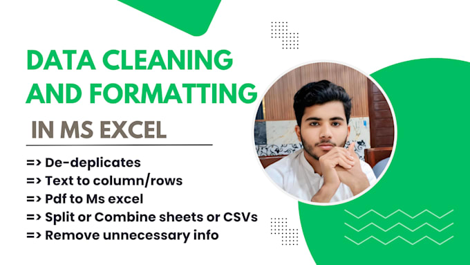 do cleaning , formatting , marge , split excel data