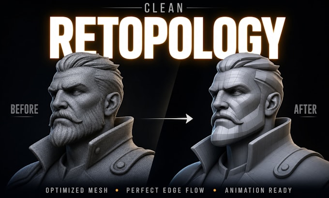 professional retopology for your high poly 3d models
