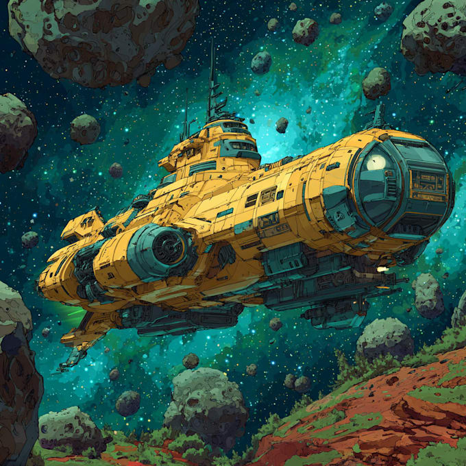 Design sci fi spaceships and futuristic concept art for games by ...